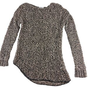 Helmut Lang Tattered Tape Taupe Asymmetrical Alpaca Wool Blend Sweater Medium